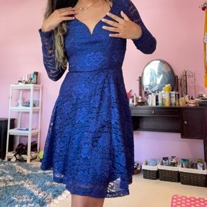 Lace navy blue dress